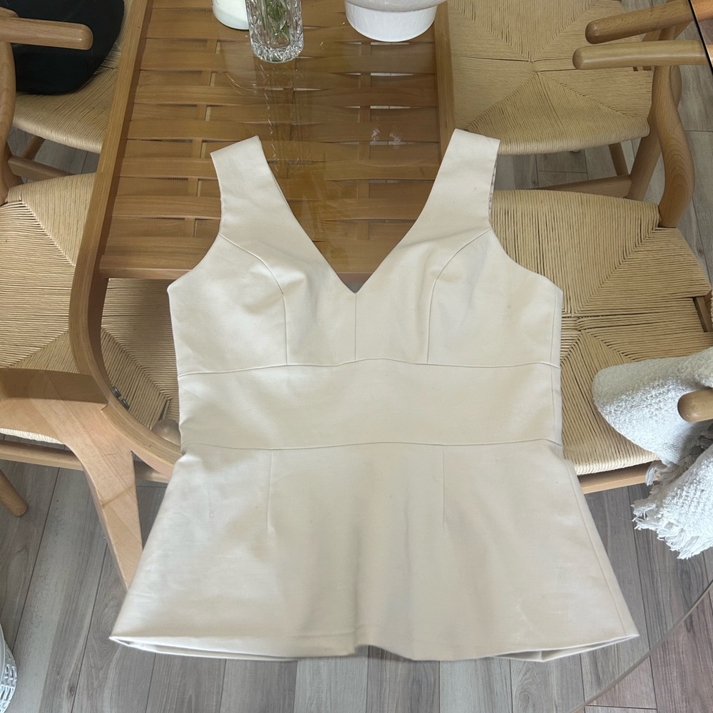Sandra Angelozzi / Femme de Carriere Cream Sleeveless Top - Picture 2 of 12
